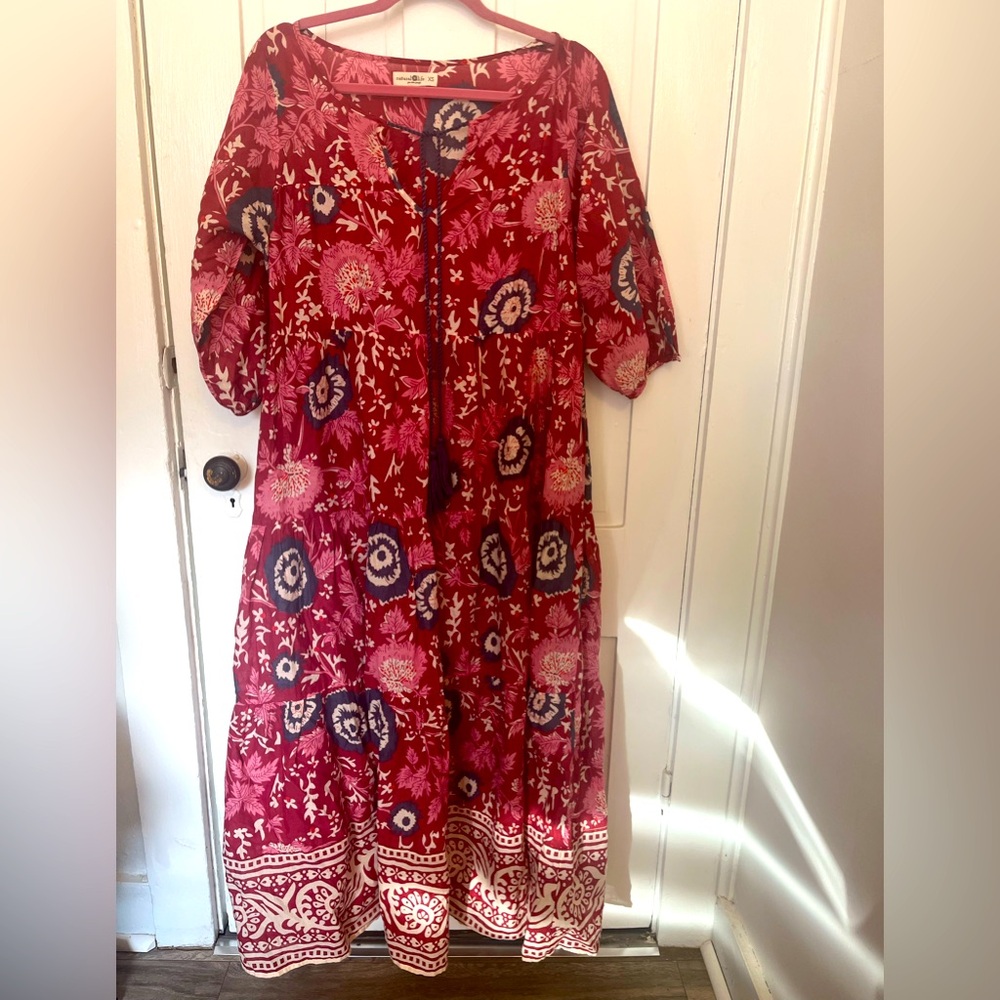 Gorgeous Sustainable Cotton Christmas Boho Dress